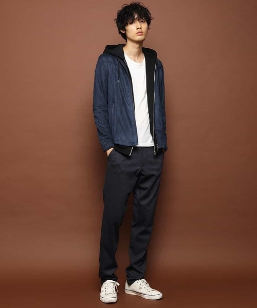 MK MICHEL KLEIN HOMME （エムケーミッシェルクランオム）の「ライダースブルゾン / ポンチスエード（ライダースジャケット・メンズ・チャコールグレー/ベージュ/ネイビー・46/48/51）」の5枚目の写真