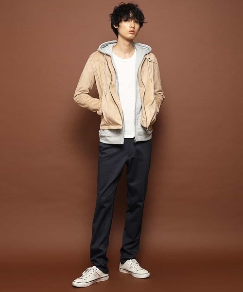 MK MICHEL KLEIN HOMME （エムケーミッシェルクランオム）の「ライダースブルゾン / ポンチスエード（ライダースジャケット・メンズ・チャコールグレー/ベージュ/ネイビー・46/48/51）」の7枚目の写真