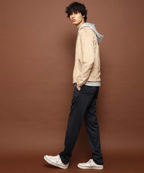 MK MICHEL KLEIN HOMME （エムケーミッシェルクランオム）の「ライダースブルゾン / ポンチスエード（ライダースジャケット・メンズ・チャコールグレー/ベージュ/ネイビー・46/48/51）」の8枚目の写真