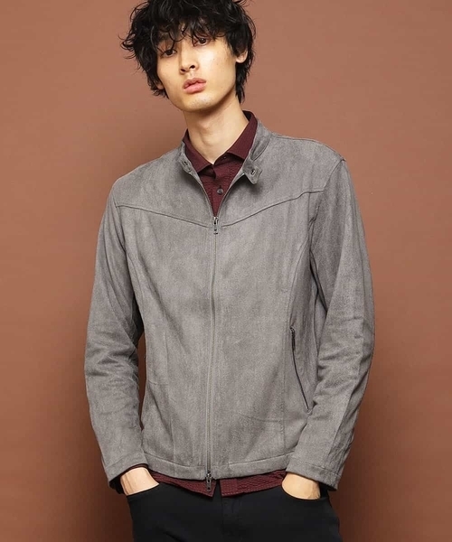 MK MICHEL KLEIN HOMME （エムケーミッシェルクランオム）の「ライダースブルゾン / ポンチスエード（ライダースジャケット・メンズ・チャコールグレー/ベージュ/ネイビー・46/48/51）」の11枚目の写真