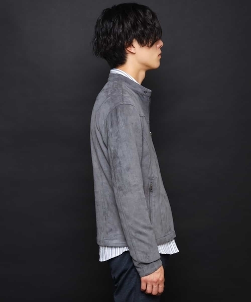 MK MICHEL KLEIN HOMME （エムケーミッシェルクランオム）の「ライダースブルゾン / ポンチスエード（ライダースジャケット・メンズ・チャコールグレー/ベージュ/ネイビー・46/48/51）」の13枚目の写真