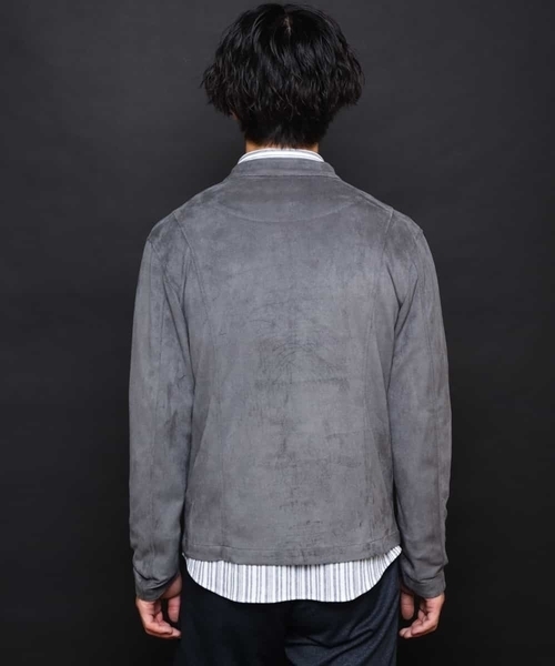 MK MICHEL KLEIN HOMME （エムケーミッシェルクランオム）の「ライダースブルゾン / ポンチスエード（ライダースジャケット・メンズ・チャコールグレー/ベージュ/ネイビー・46/48/51）」の14枚目の写真