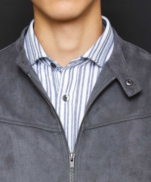 MK MICHEL KLEIN HOMME （エムケーミッシェルクランオム）の「ライダースブルゾン / ポンチスエード（ライダースジャケット・メンズ・チャコールグレー/ベージュ/ネイビー・46/48/51）」の15枚目の写真