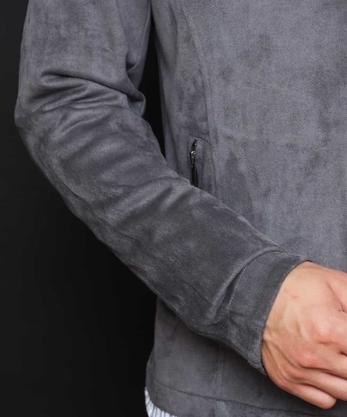 MK MICHEL KLEIN HOMME （エムケーミッシェルクランオム）の「ライダースブルゾン / ポンチスエード（ライダースジャケット・メンズ・チャコールグレー/ベージュ/ネイビー・46/48/51）」の16枚目の写真