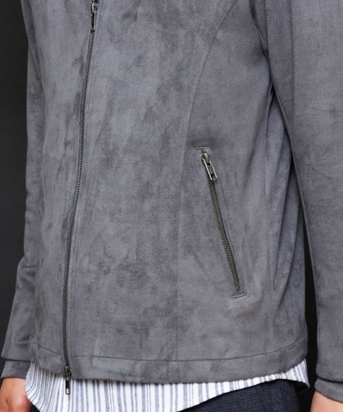 MK MICHEL KLEIN HOMME （エムケーミッシェルクランオム）の「ライダースブルゾン / ポンチスエード（ライダースジャケット・メンズ・チャコールグレー/ベージュ/ネイビー・46/48/51）」の18枚目の写真