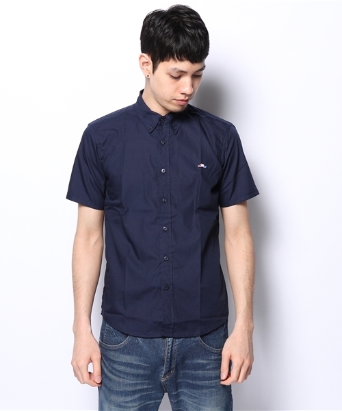 WHO'S WHO gallery（フーズフーギャラリー）の「【BOYMAN】トリコブロードB/D半袖シャツ（シャツ/ブラウス・メンズ・ホワイト/ネイビー・X-SMALL/MEDIUM/SMALL/LARGE）」の3枚目の写真