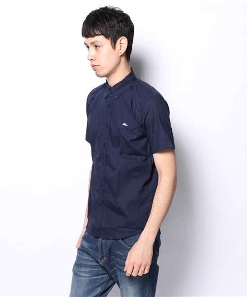 WHO'S WHO gallery（フーズフーギャラリー）の「【BOYMAN】トリコブロードB/D半袖シャツ（シャツ/ブラウス・メンズ・ホワイト/ネイビー・X-SMALL/MEDIUM/SMALL/LARGE）」の4枚目の写真