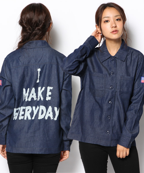 Wego ウィゴー の Wego バックロゴミリタリーシャツ シャツ ブラウス Wear