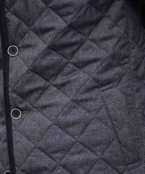 MK MICHEL KLEIN HOMME （エムケーミッシェルクランオム）の「コート／ランヘリキルト（ステンカラーコート・メンズ・ネイビー/グレー・46/48/51）」の5枚目の写真