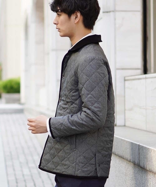 MK MICHEL KLEIN HOMME （エムケーミッシェルクランオム）の「コート／ランヘリキルト（ステンカラーコート・メンズ・ネイビー/グレー・46/48/51）」の7枚目の写真