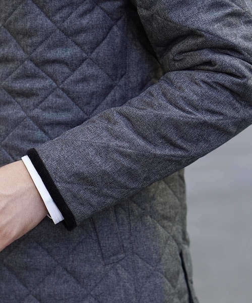 MK MICHEL KLEIN HOMME （エムケーミッシェルクランオム）の「コート／ランヘリキルト（ステンカラーコート・メンズ・ネイビー/グレー・46/48/51）」の11枚目の写真