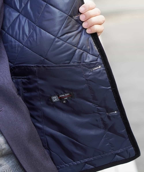 MK MICHEL KLEIN HOMME （エムケーミッシェルクランオム）の「コート／ランヘリキルト（ステンカラーコート・メンズ・ネイビー/グレー・46/48/51）」の15枚目の写真