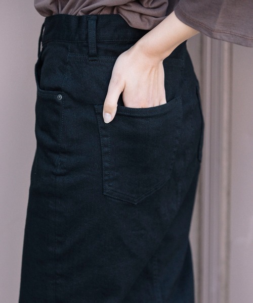 Munich(ミューニック)の「ウォッシュ10.5ozハイブリッドデニム タイトスカート(デニムスカート・レディース・ブラック/インディゴブルー・S/M/XS)」の13枚目の写真