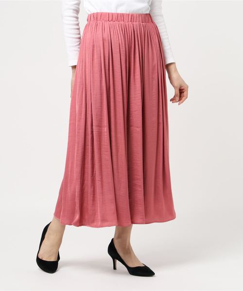 JETSET SOLO PLUS （ジェットセットソロプラス）の「割繊サテンドレープパンツ（その他パンツ・レディース・ネイビー/ピンク/グレイッシュベージュ・FREE）」の12枚目の写真