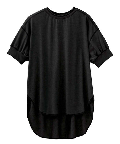 GeeRA（ジーラ）の「バックヘンリーネックチュニック（Tシャツ/カットソー・レディース・ホワイト/ブラック/ベージュ・SMALL/MEDIUM/LARGE/X-LARGE/XX-LARGE）」の5枚目の写真