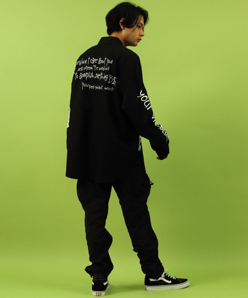 ８(eight)（エイト）の「デコレーション ビッグシャツ オーバー ビッグシルエット（シャツ/ブラウス・メンズ・ブラック/ベージュ/オリーブ/ブルー・FREE）」の6枚目の写真