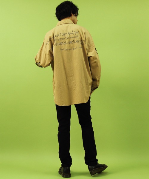 ８(eight)（エイト）の「デコレーション ビッグシャツ オーバー ビッグシルエット（シャツ/ブラウス・メンズ・ブラック/ベージュ/オリーブ/ブルー・FREE）」の8枚目の写真