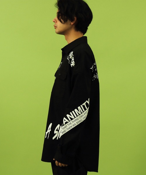 ８(eight)（エイト）の「デコレーション ビッグシャツ オーバー ビッグシルエット（シャツ/ブラウス・メンズ・ブラック/ベージュ/オリーブ/ブルー・FREE）」の13枚目の写真