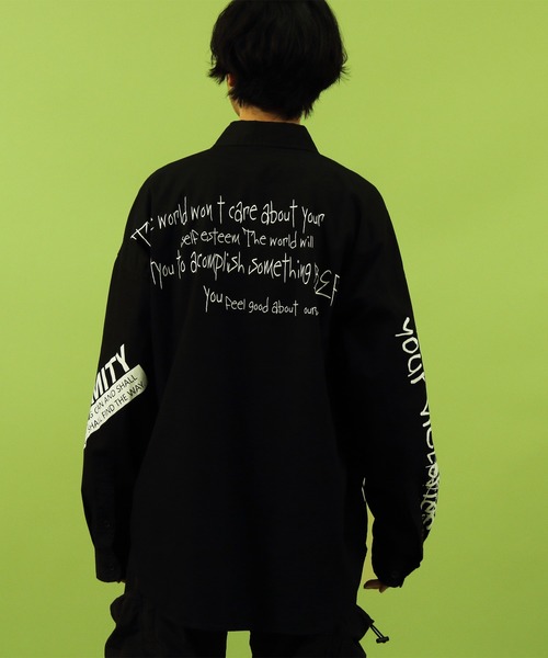 ８(eight)（エイト）の「デコレーション ビッグシャツ オーバー ビッグシルエット（シャツ/ブラウス・メンズ・ブラック/ベージュ/オリーブ/ブルー・FREE）」の14枚目の写真