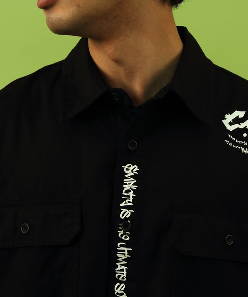 ８(eight)（エイト）の「デコレーション ビッグシャツ オーバー ビッグシルエット（シャツ/ブラウス・メンズ・ブラック/ベージュ/オリーブ/ブルー・FREE）」の15枚目の写真