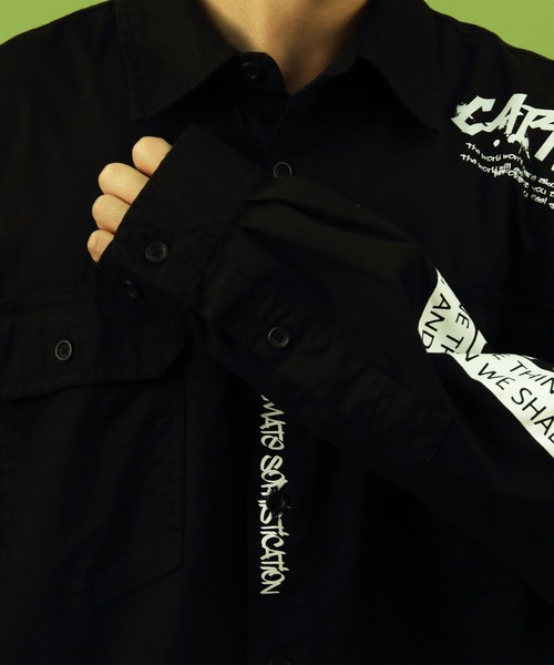 ８(eight)（エイト）の「デコレーション ビッグシャツ オーバー ビッグシルエット（シャツ/ブラウス・メンズ・ブラック/ベージュ/オリーブ/ブルー・FREE）」の18枚目の写真