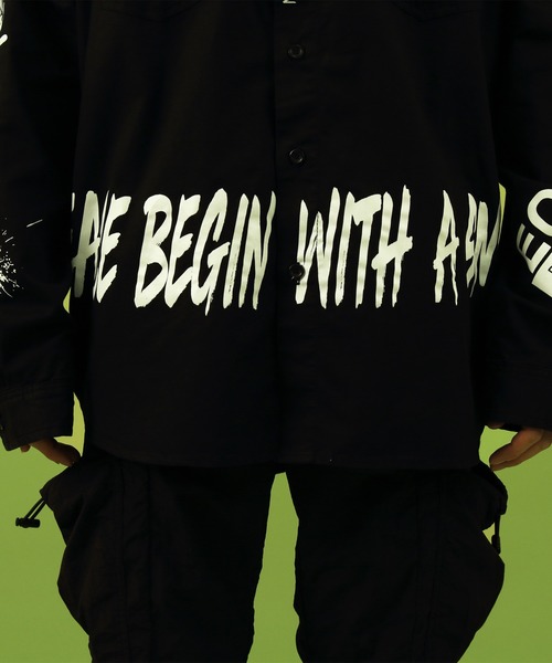 ８(eight)（エイト）の「デコレーション ビッグシャツ オーバー ビッグシルエット（シャツ/ブラウス・メンズ・ブラック/ベージュ/オリーブ/ブルー・FREE）」の19枚目の写真