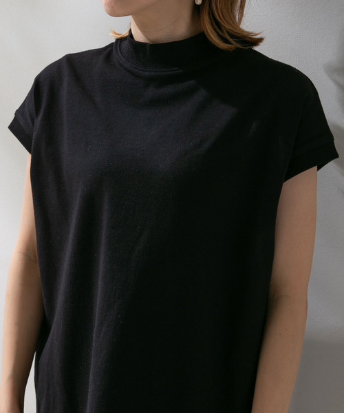 rectangle(レクタングル)の「USAコットンハイネックカットソー(Tシャツ/カットソー・レディース・オフホワイト/ピンク/グリーン/ブラック/ベージュ/モカ・FREE)」の16枚目の写真
