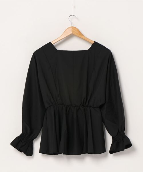 MAISON DE THERESE（メゾン ド テレーズ）の「ウエストゴム　Vネック　ロングシャツ（シャツ/ブラウス・レディース・ホワイト/ブラック/グレー・M）」の11枚目の写真