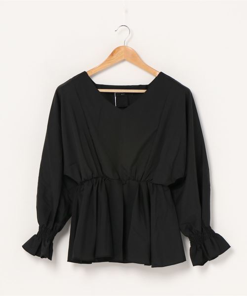 MAISON DE THERESE（メゾン ド テレーズ）の「ウエストゴム　Vネック　ロングシャツ（シャツ/ブラウス・レディース・ホワイト/ブラック/グレー・M）」の13枚目の写真
