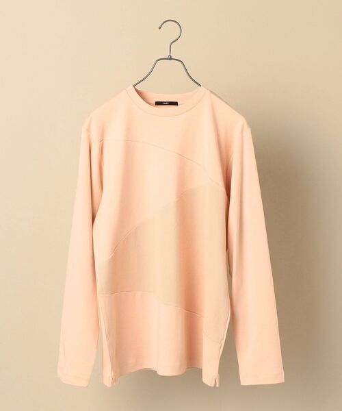 SHIPS(シップス)の「SC: ワッフル/スムース 異素材切り替え ロングスリーブ Tシャツ (ロンT)(Tシャツ/カットソー・メンズ・ベージュ/ネイビー/オフホワイト/ピンク系その他・MEDIUM/LARGE/X-LARGE/SMALL)」の2枚目の写真