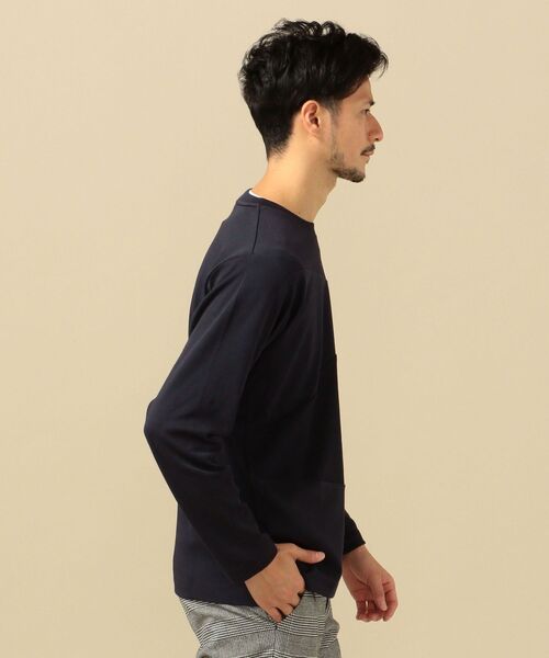 SHIPS(シップス)の「SC: ワッフル/スムース 異素材切り替え ロングスリーブ Tシャツ (ロンT)(Tシャツ/カットソー・メンズ・ベージュ/ネイビー/オフホワイト/ピンク系その他・MEDIUM/LARGE/X-LARGE/SMALL)」の15枚目の写真