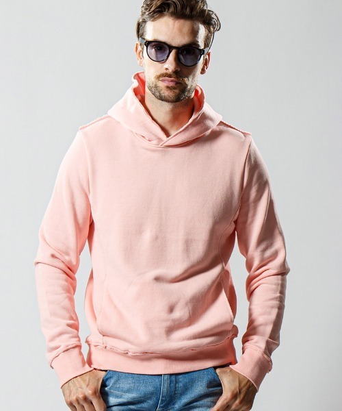 wjk(ダヴルジェイケイ)の「mpa2453-cut off sweat pull-parker パーカー(パーカー・メンズ・ピンク/トップグレー/ブラック・L/M/XL/S)」の3枚目の写真