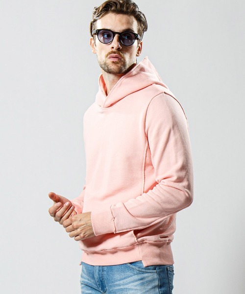 wjk(ダヴルジェイケイ)の「mpa2453-cut off sweat pull-parker パーカー(パーカー・メンズ・ピンク/トップグレー/ブラック・L/M/XL/S)」の7枚目の写真