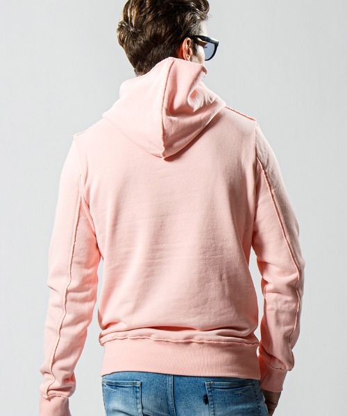 wjk(ダヴルジェイケイ)の「mpa2453-cut off sweat pull-parker パーカー(パーカー・メンズ・ピンク/トップグレー/ブラック・L/M/XL/S)」の10枚目の写真