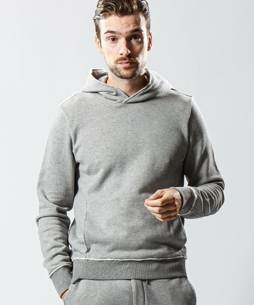 wjk(ダヴルジェイケイ)の「mpa2453-cut off sweat pull-parker パーカー(パーカー・メンズ・ピンク/トップグレー/ブラック・L/M/XL/S)」の8枚目の写真