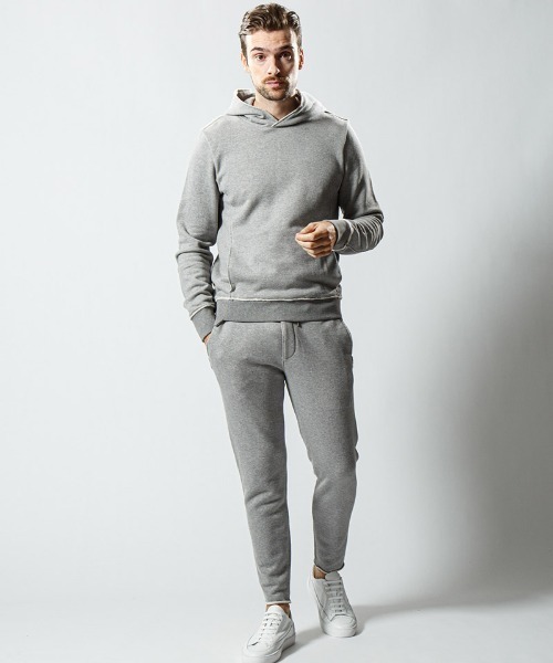 wjk(ダヴルジェイケイ)の「mpa2453-cut off sweat pull-parker パーカー(パーカー・メンズ・ピンク/トップグレー/ブラック・L/M/XL/S)」の15枚目の写真