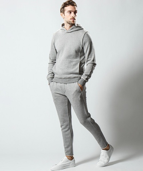 wjk(ダヴルジェイケイ)の「mpa2453-cut off sweat pull-parker パーカー(パーカー・メンズ・ピンク/トップグレー/ブラック・L/M/XL/S)」の5枚目の写真