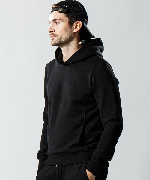 wjk(ダヴルジェイケイ)の「mpa2453-cut off sweat pull-parker パーカー(パーカー・メンズ・ピンク/トップグレー/ブラック・L/M/XL/S)」の6枚目の写真