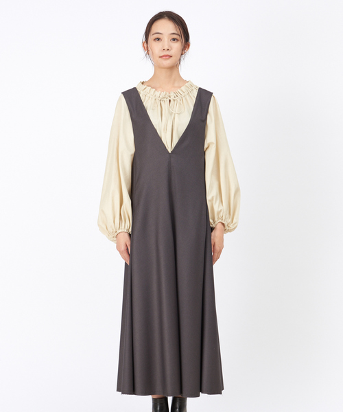 Rouge vif（ルージュヴィフ）の「ノースリーブフレアワンピース（ワンピース・レディース・ブラック/グレー・フリー）」の7枚目の写真