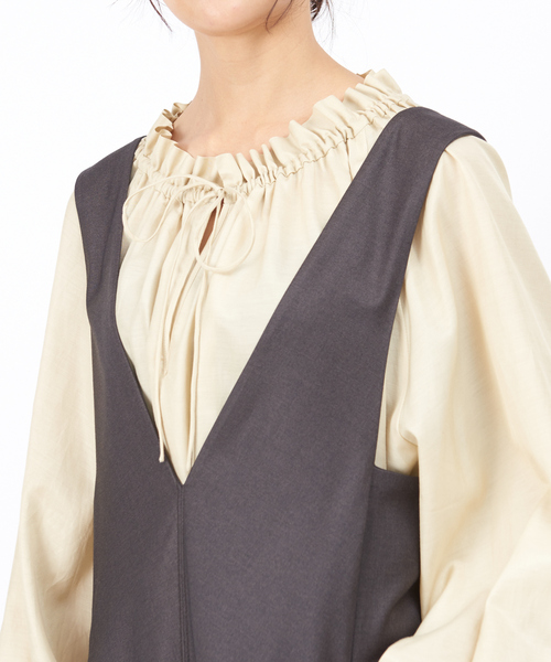 Rouge vif（ルージュヴィフ）の「ノースリーブフレアワンピース（ワンピース・レディース・ブラック/グレー・フリー）」の12枚目の写真