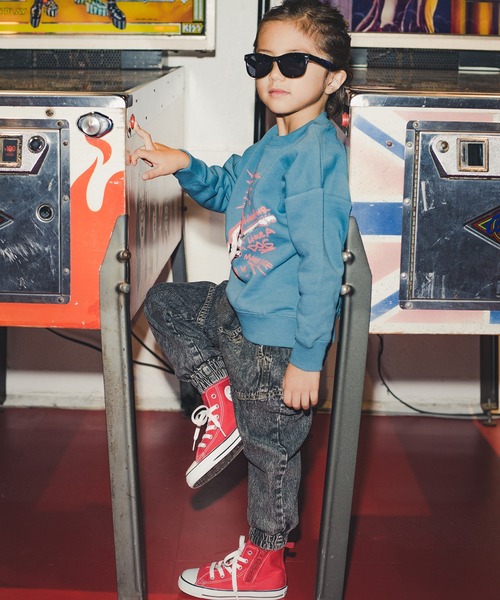 RADCHAP（ラッドチャップ）の「ケミカルデニムジョガーパンツ（デニムパンツ・キッズ・ブラック/サックスブルー・90cm/110cm/100cm/120cm/130cm/140cm）」の21枚目の写真