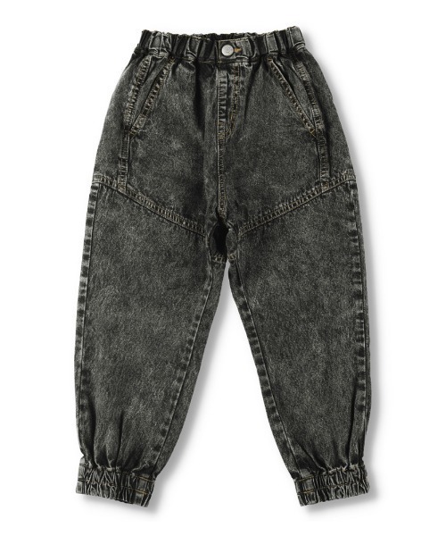 RADCHAP（ラッドチャップ）の「ケミカルデニムジョガーパンツ（デニムパンツ・キッズ・ブラック/サックスブルー・90cm/110cm/100cm/120cm/130cm/140cm）」の3枚目の写真