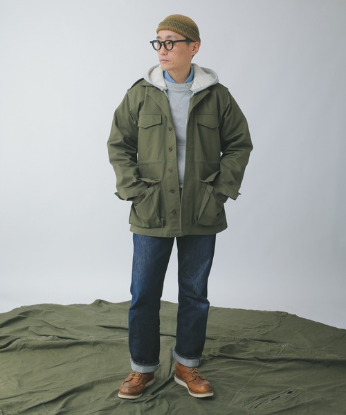 HOUSTON  COAT フィールドジャケット　日本製　カーキ HOUSTON M65 フィールドジャケット 3way ミリタリージャケット