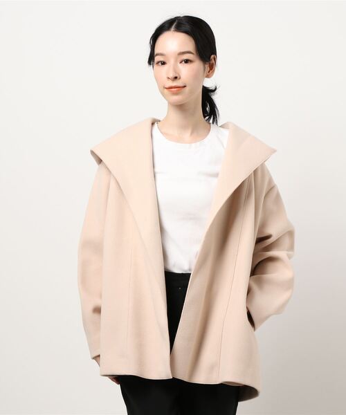 カットメルトンフード付ショートコート