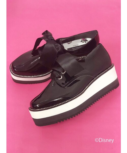 En Punto(エンプント)の「サテンリボンオックスフォードシューズ(パンプス・レディース・ブラック系1/ピンク系9・LL/S/L)」の3枚目の写真