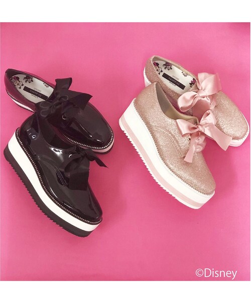 En Punto(エンプント)の「サテンリボンオックスフォードシューズ(パンプス・レディース・ブラック系1/ピンク系9・LL/S/L)」の5枚目の写真