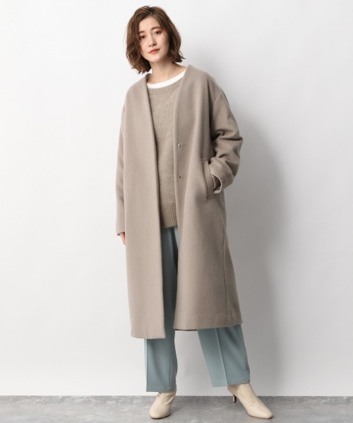 A part by（アパートバイ）の「WコンVノーカラーコート　926535（ノーカラーコート・レディース・アイボリー/ブラック/ブラウン系その他2/ピンク系その他6・FREE）」の10枚目の写真