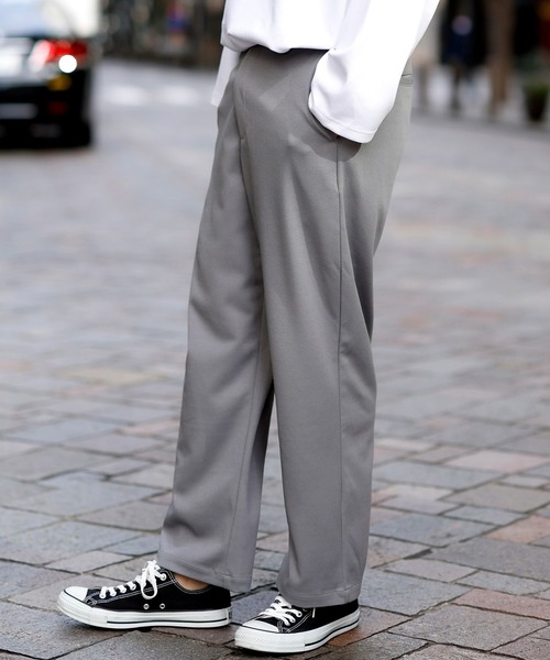 Beno（ビーノ）の「ストレッチカットジョーゼット ワイド テーパード イージー トラウザーズ（スラックス・メンズ・ブラック/チャコールグレー/オリーブ/グレー/ネイビー/ワイン/ブラウン/ベージュ・M/XL/L）」の4枚目の写真