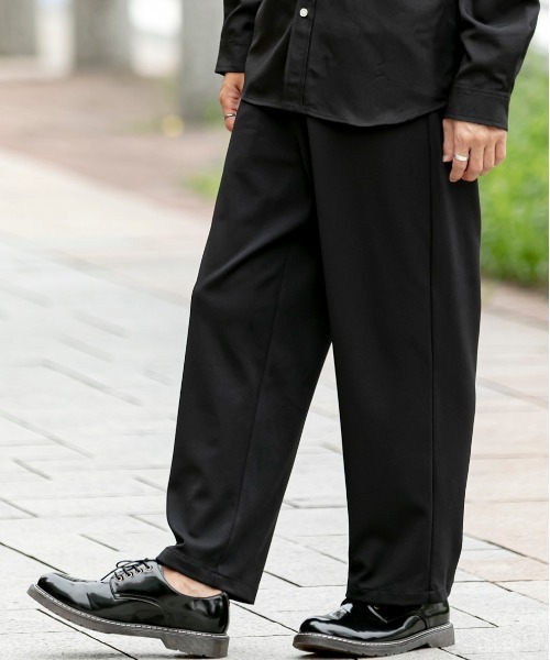 Beno（ビーノ）の「ストレッチカットジョーゼット ワイド テーパード イージー トラウザーズ（スラックス・メンズ・ブラック/チャコールグレー/オリーブ/グレー/ネイビー/ワイン/ブラウン/ベージュ・M/XL/L）」の2枚目の写真