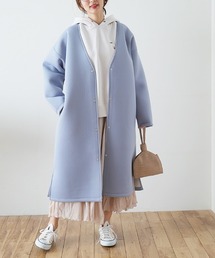 Futier land | ボンディングVネックノーカラーコート(ノーカラーコート)